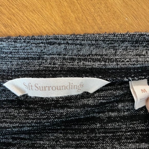 Soft Surroundings Women's Gray Burnout Scoop Neck Stretch Long Sleeve Blouse M - Picture 2 of 10